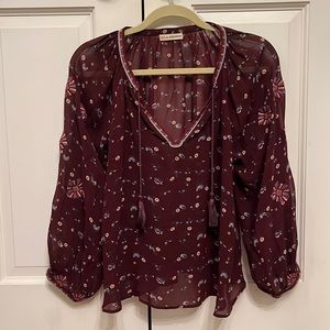 Beautiful Ulla Johnson sheer top with tassels and embroidery.